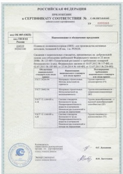 25.06.2015 Туймазы - Pongs. Приложение к сертификату соответствия